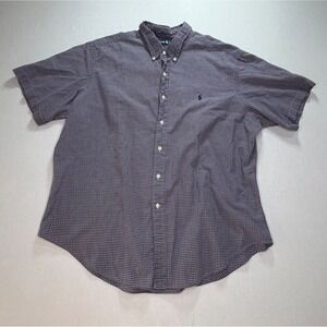 Ralph Lauren Mens XXL Short Sleeve Plaid Button Down Shirt Classic‎ Fit